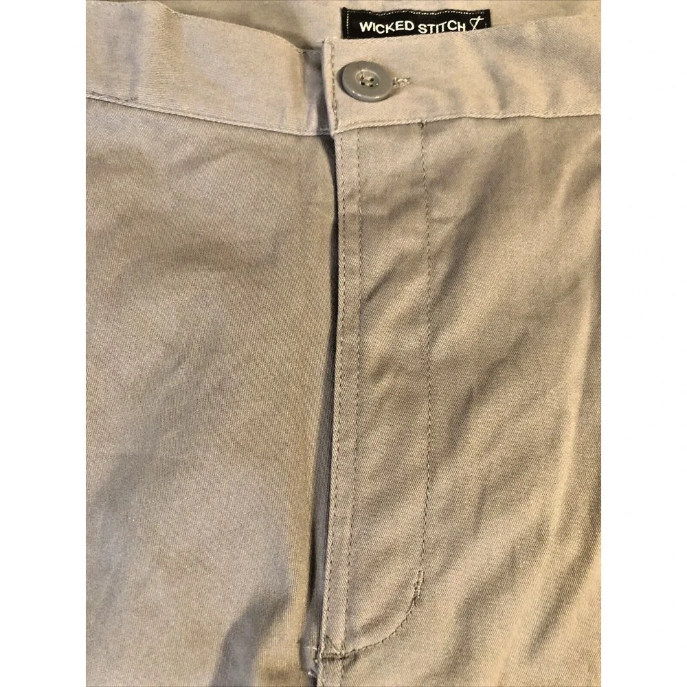 Wicked Stitch Men's 38 4 Way Flex Cargo Work‎ Active Pants Grey Flat Front NEW